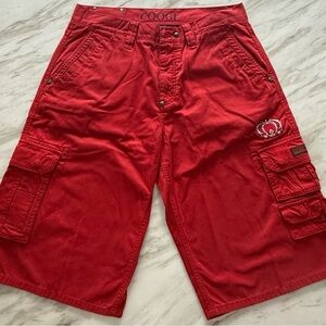 COOGI Red Cargo Shorts Vibrant Cotton Blend